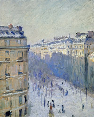 Boulevard Haussmann, Snow Effect (Flers) by Gustave Caillebotte